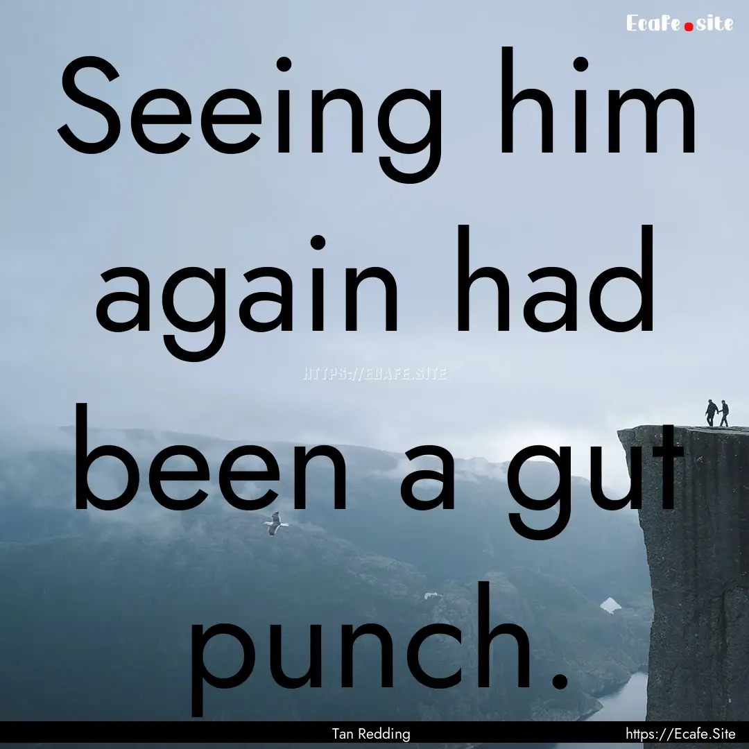 Seeing him again had been a gut punch. : Quote by Tan Redding