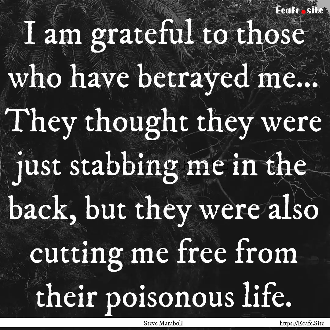 I am grateful to those who have betrayed.... : Quote by Steve Maraboli