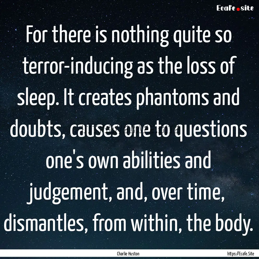 For there is nothing quite so terror-inducing.... : Quote by Charlie Huston