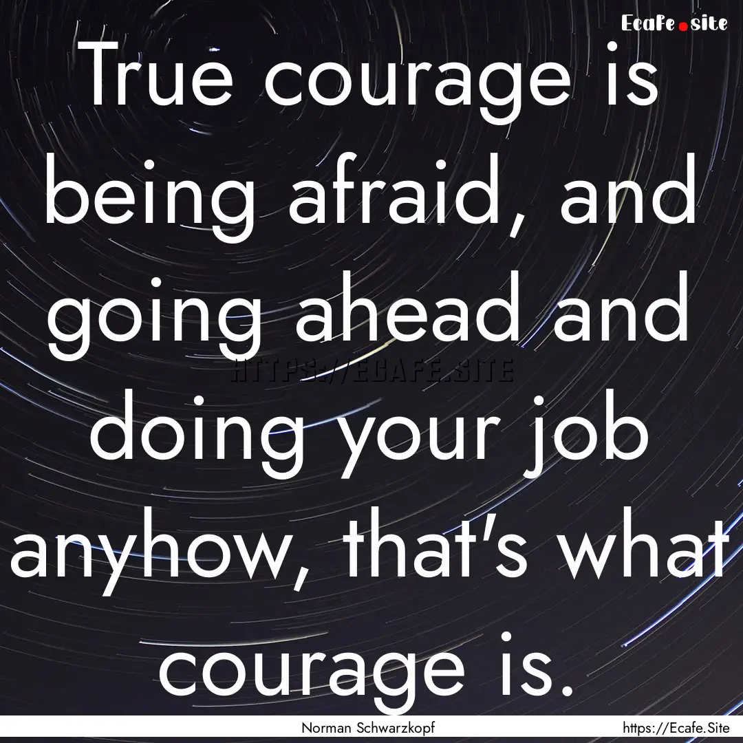 True courage is being afraid, and going ahead.... : Quote by Norman Schwarzkopf