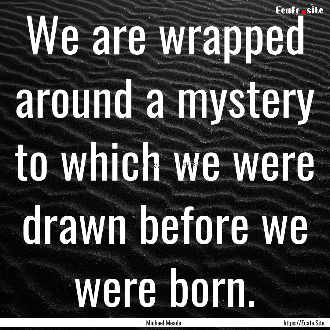 We are wrapped around a mystery to which.... : Quote by Michael Meade